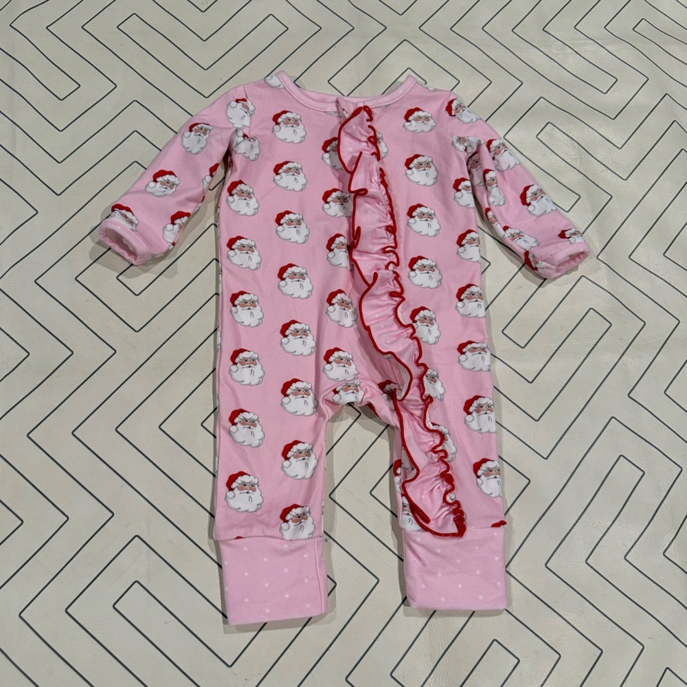 Swoon Baby Clothing Pink Santa Ruffle Pajama